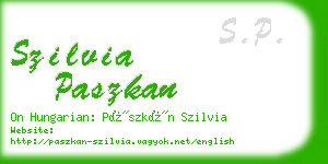 szilvia paszkan business card